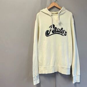 🚩steal authentic Loewe Off-White Hoodie with Navy Script